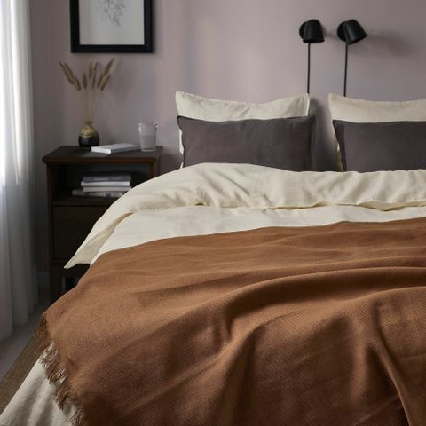 Плед IKEA DYTAG (ДЮТОГ), Светло-коричневый, 130х170 см