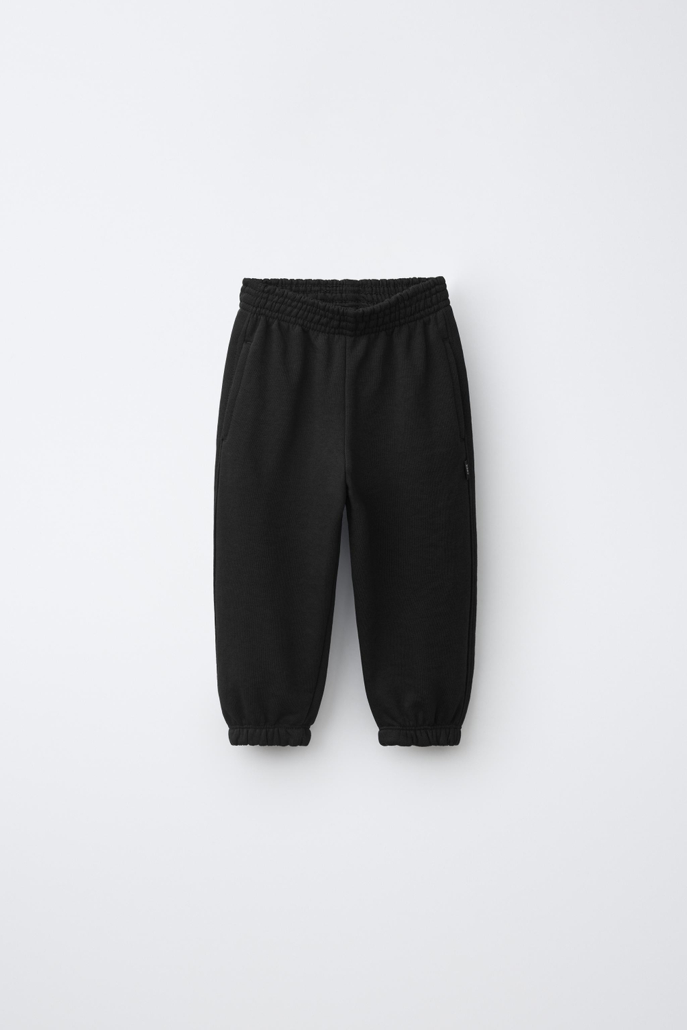ZARA ОДНОТОННЫЕ БРЮКИ-ДЖОГГЕРЫ, ЧЕРНЫЙ