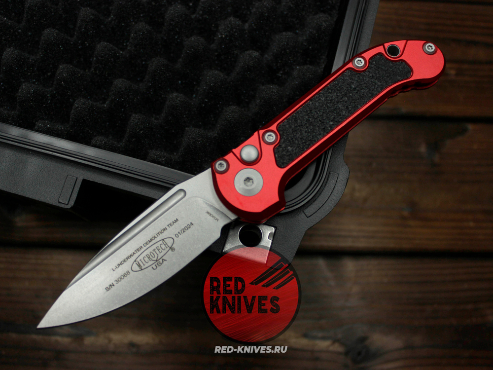 Нож Microtech LUDT Gen III Standard S/E RED - клинок серый, красная рукоять