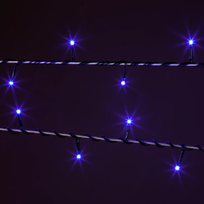 Новогодняя гирлянда нить голубой 5м IP20 400-001 голубой, LED