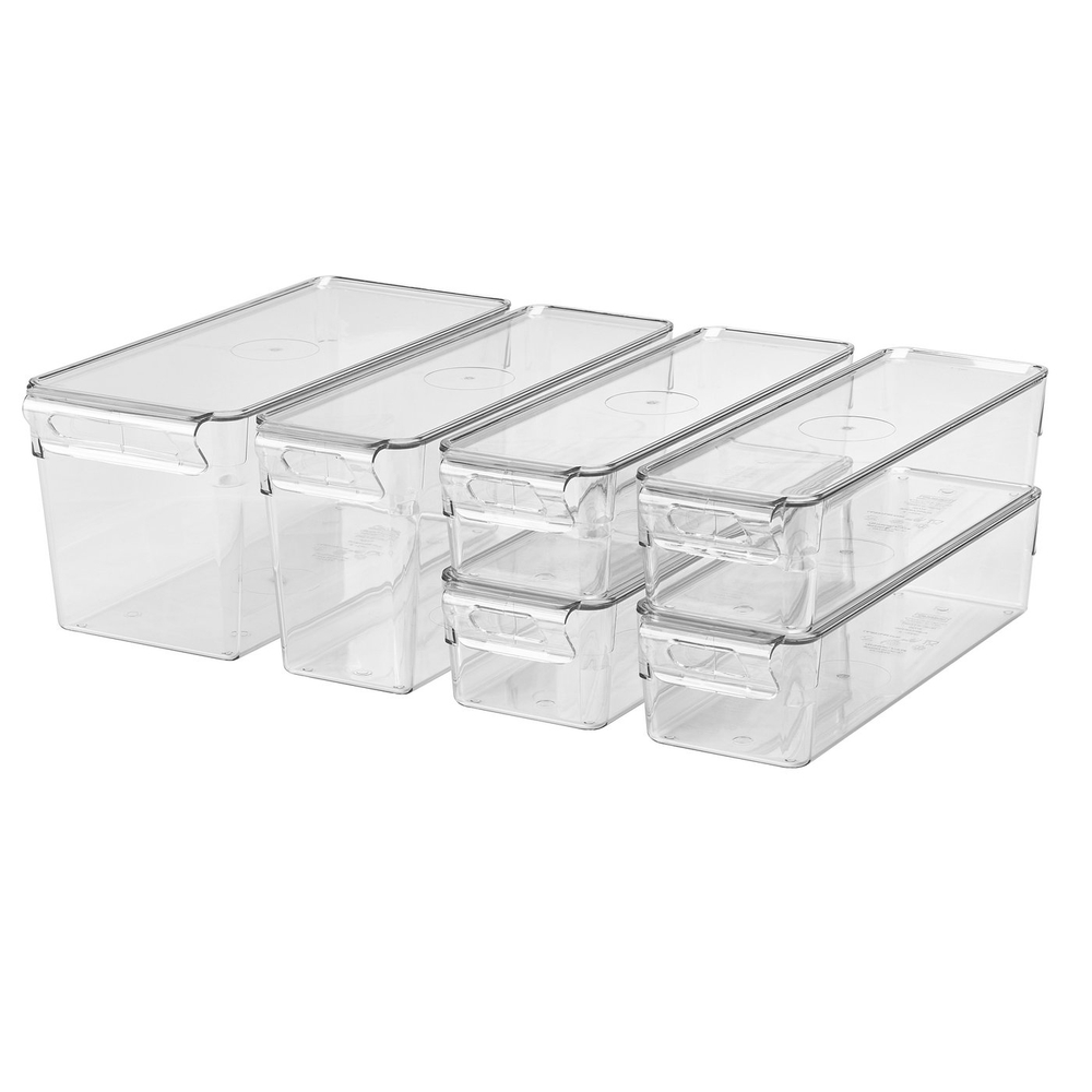 IKEA KLIPPKAKTUS  (ИКЕА КЛИППКАКТУС)  -  Контейнер для холодильника 6 шт. - прозрачный