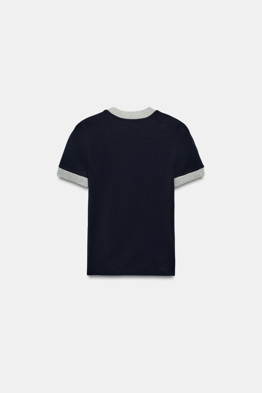 ФУТБОЛКА В РУБЧИК С КОНТРАСТНОЙ ОТДЕЛКОЙ — ZARA