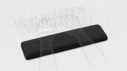 Подставка под запястья Leopold Ultrasuede, схема использования с клавиатурой