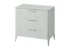 Комод Type oak 3 ящика ширина 90 см (светло-серый)
