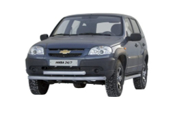 Защита переда «Труба двойная» (Ø=63,5 мм) Chevrolet Niva (03.2009 -)/Lada Niva (07.2020 -)