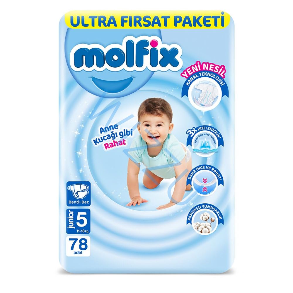 ПОДГУЗНИКИ "MOLFIX" 5-КА  78ШТ/2ШТ В УПАК