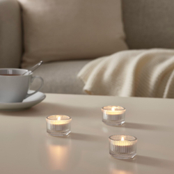 IKEA FINSMAK (ИКЕА ФИНСМАК) — Подставка для чайных ламп, прозрачное стекло, 3,5 см, фото 2