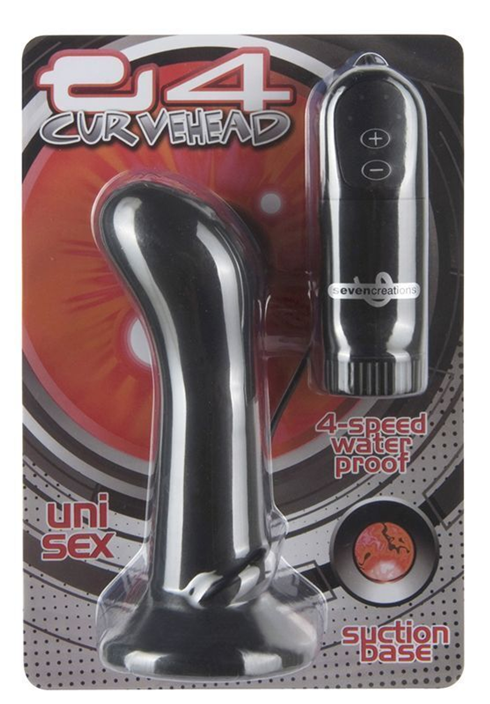 Черная анальная пробка с 4 режимами вибрации E4 CURVE HEAD - 11 см. (Цвет: черный)