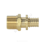 Муфта для PE-X труб аксиальная латунь Дн 20х3/4" НР РОС