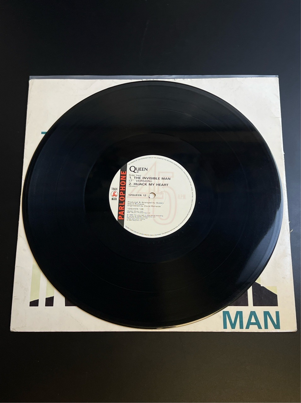 LP Queen – The Invisible Man Виниловая пластинка 12 дюймов. England 1989 год