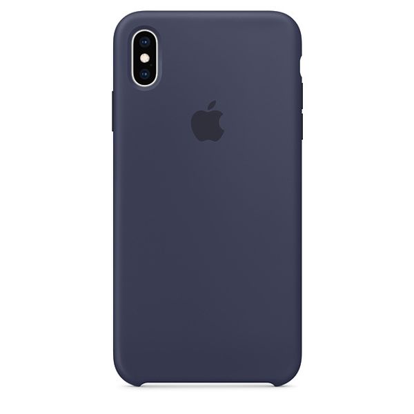 Чехол силиконовый для iPhone XS Max (Темно-синий)