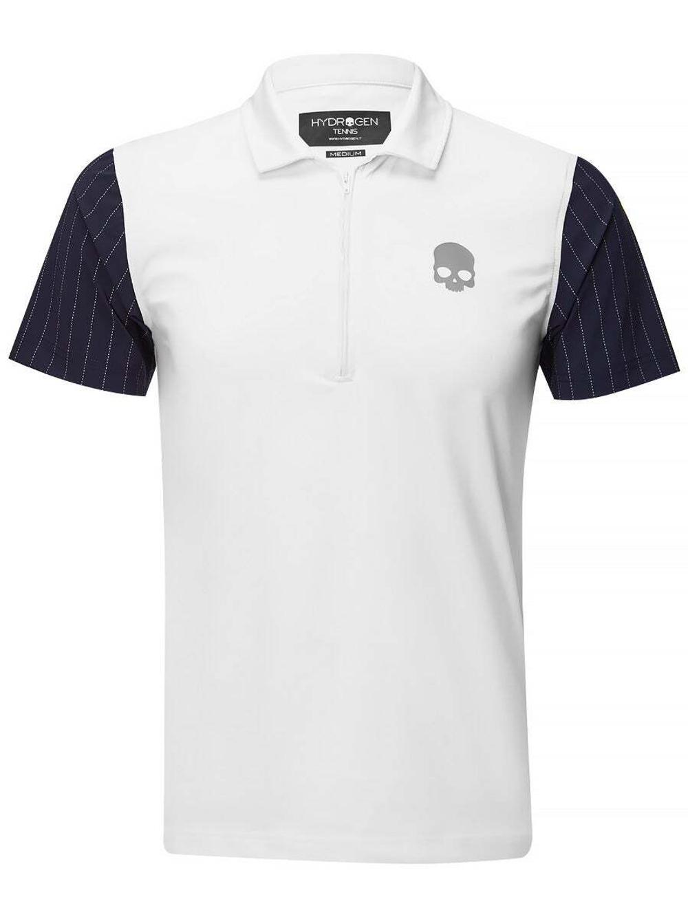 Мужское теннисное поло Hydrogen Tech Zipped Polo - белый