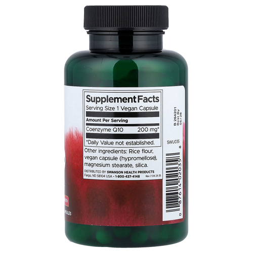 Swanson Vitamins, коэнзимQ10, 200 мг, 90 веганских капсул