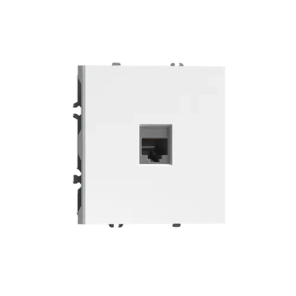 Компьютерная розетка одиночная RJ45 (cat.6/ClassE-8), глянцевый белый DONEL S08