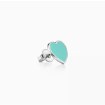 Серьги из серебра 925 в форме сердца с эмалью и бриллиантом , Tiffany,✨exclusive✨Единственные в наличии