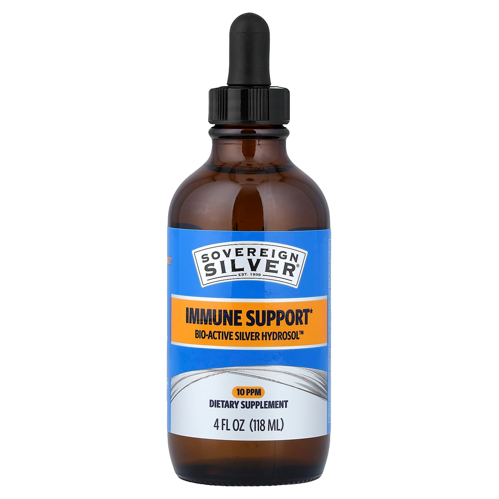 Sovereign Silver, Bio-Active Silver Hydrosol™, добавка для поддержки иммунитета, капли, 118 мл (4 жидк. унции)
