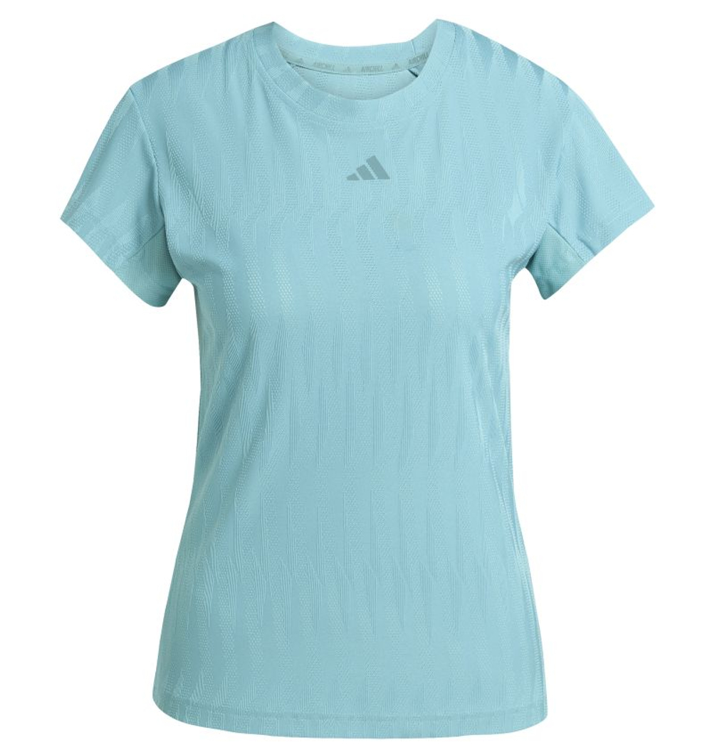 Женская теннисная футболка Adidas Climacool+ - powder teal