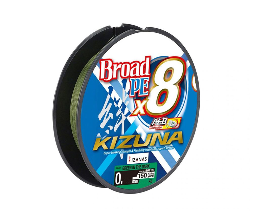 OWNER Шнур Kizuna X8 Broad PE green 135м 0.15мм 8.2кг