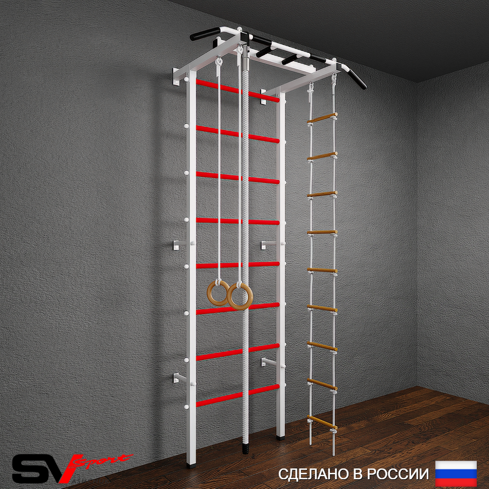 сШведская стенка Sv Pro 801 (Турник Pro/Канат/Кольца/Лестница)