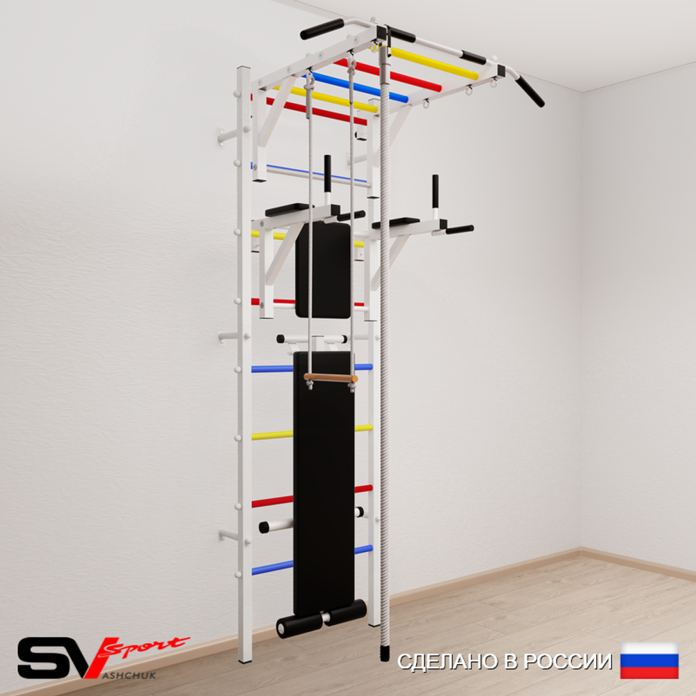 Шведская стенка Sv Sport 556 (Турник рукоход/Брусья/Скамья/Канат/Трапеция)