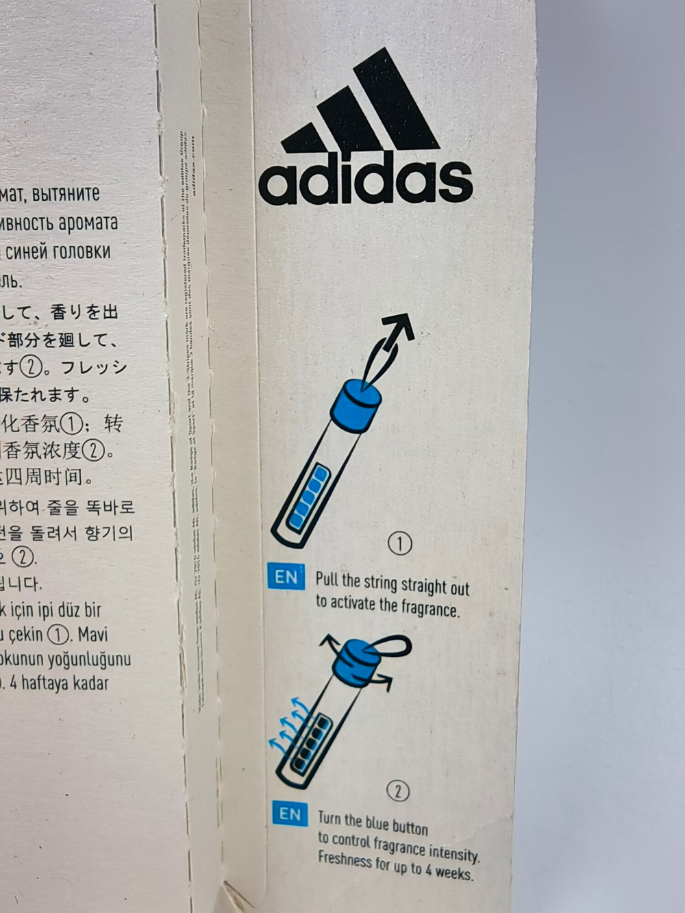 Дезодорант-спрей для обуви Аdidas RE-FRESH SPORT устранение запахов, 4 мл (в упаковке 2 стика по 2 мл)