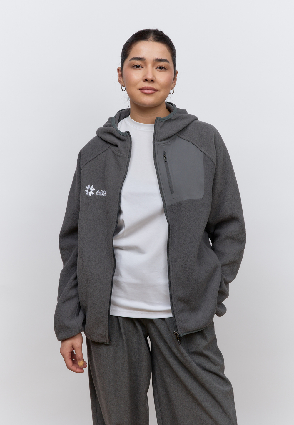 Флисовая кофта на замке ARGYMAQ EXPLORER GREY