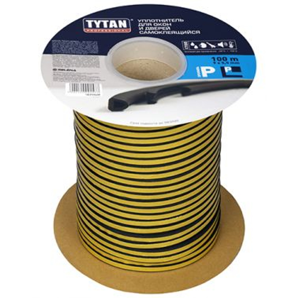 Tytan Professional Уплотнитель для окон P 100m x 9mm x 5,5mm Белый