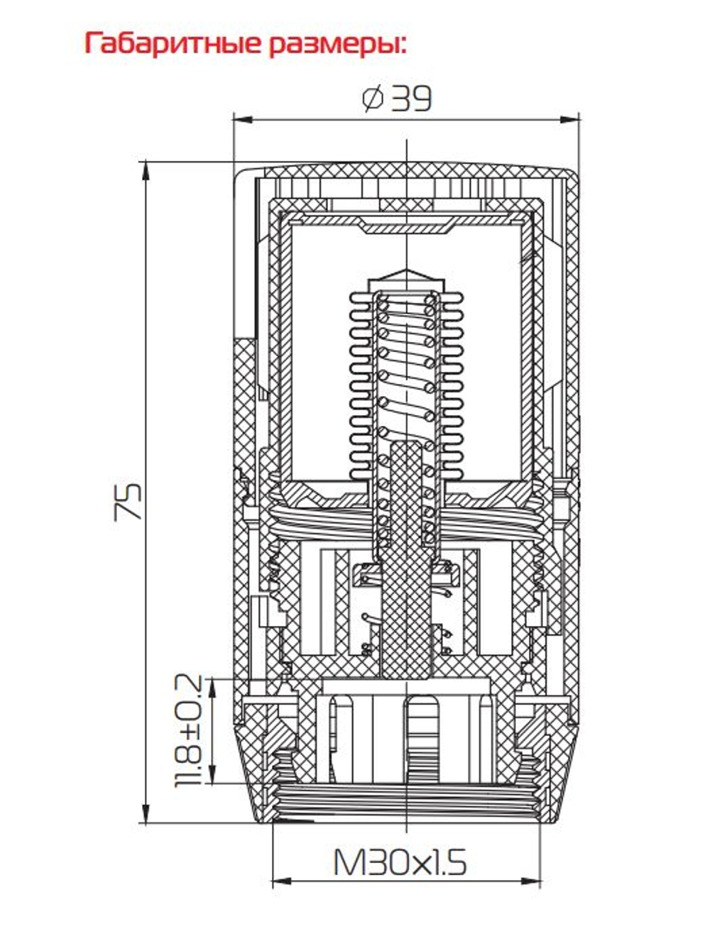 Термоголовка жидкостная Royal THERMO Design М30х1,5 черный (RATHDN13015BL)