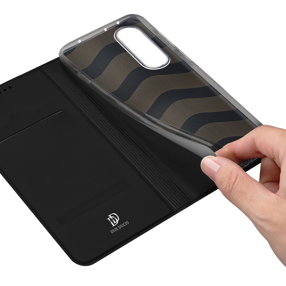 Чехол книжка из PU кожи черного цвета от Dux Ducis для OnePlus Nord 5 и Ace 5 Ultra, серия Skin Pro Series
