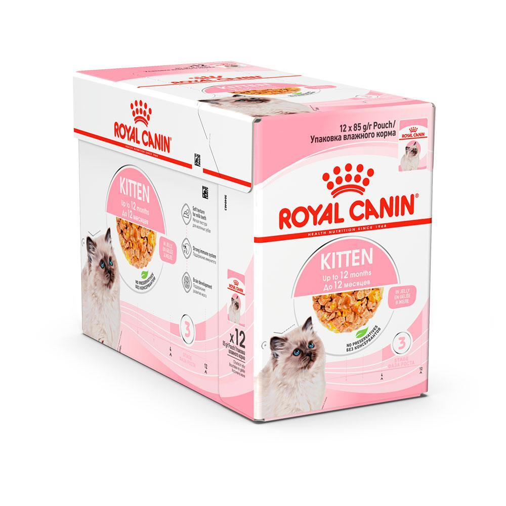 Влажный корм для котят до 12 месяцев Кусочки в желе, 85г  Royal Canin Kitten