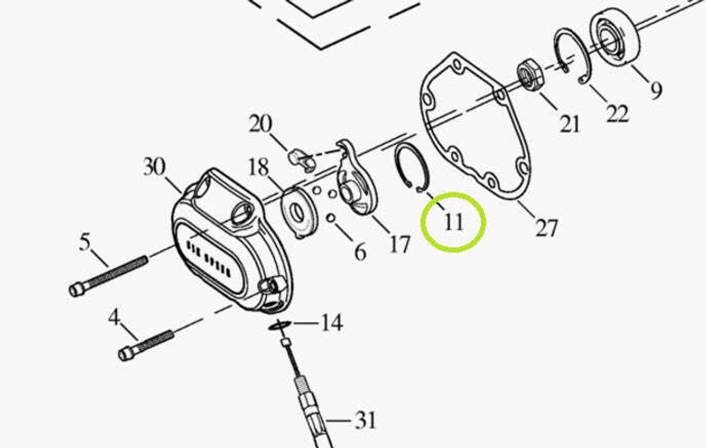 10998 Кольцо уплотнительное для блоков цилиндра двс Harley-Davidson