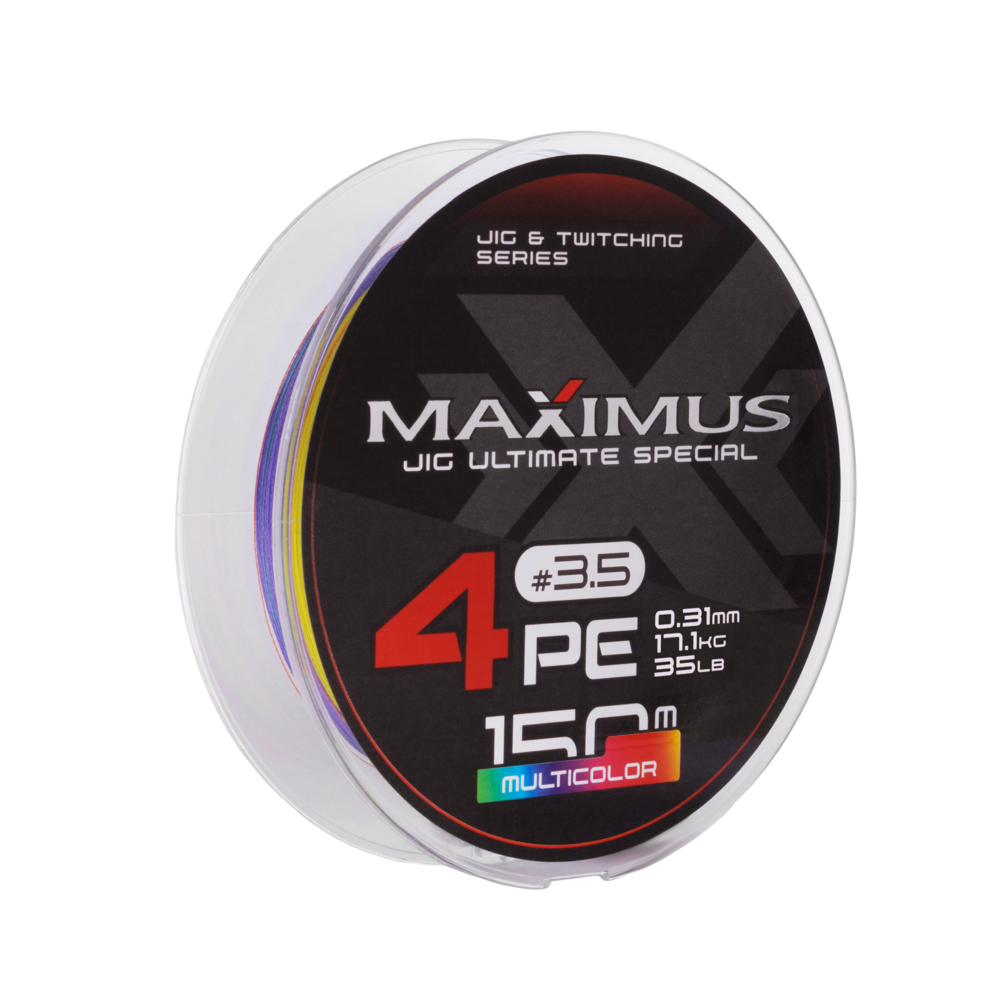 Плетеный шнур Maximus 4PE / #3.5 / 0.31 мм / Multicolor / 150 м