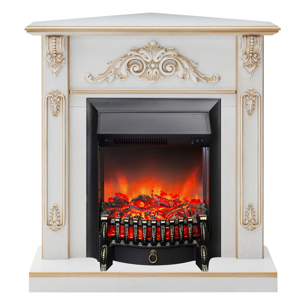 Каминокомплект Real Flame Anita Corner WT с очагом Fobos Lux Black RC (угловой)