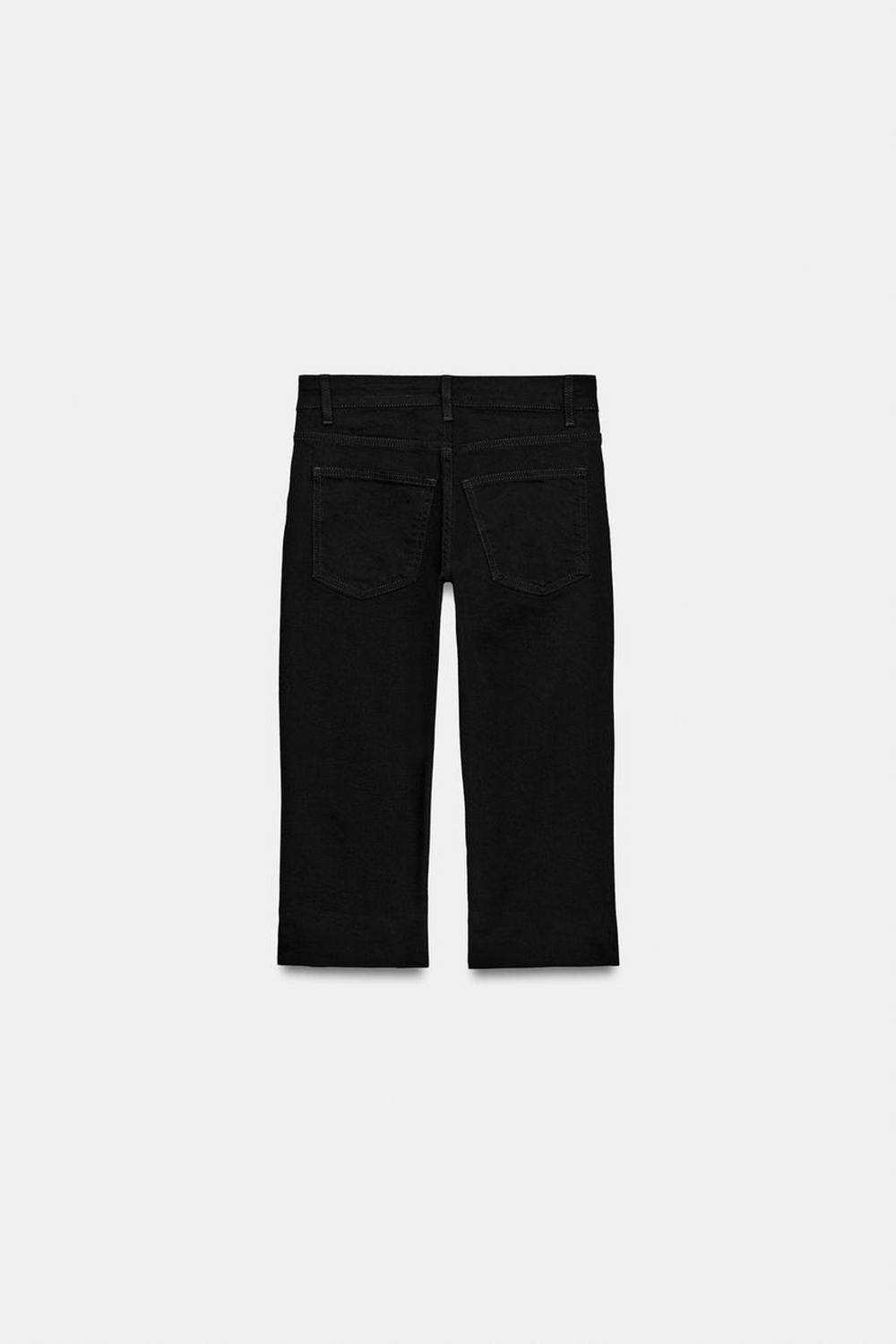 ZARA ДЖИНСЫ-КАПРИ СО СРЕДНЕЙ ПОСАДКОЙ — ZW COLLECTION, ЧЕРНЫЙ