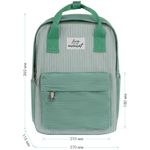 Рюкзак Meshu Ever green, 36*27*11см, 300гр, 1отд, 3 кармана, вельвет