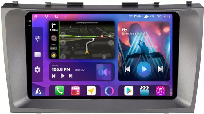 Магнитола для Toyota Camry 40 2006-2011 - FarCar BM1171M-2K монитор 9.5" 2K QLED на Android 14, Быстрая, CarPlay, 4G SIM-слот