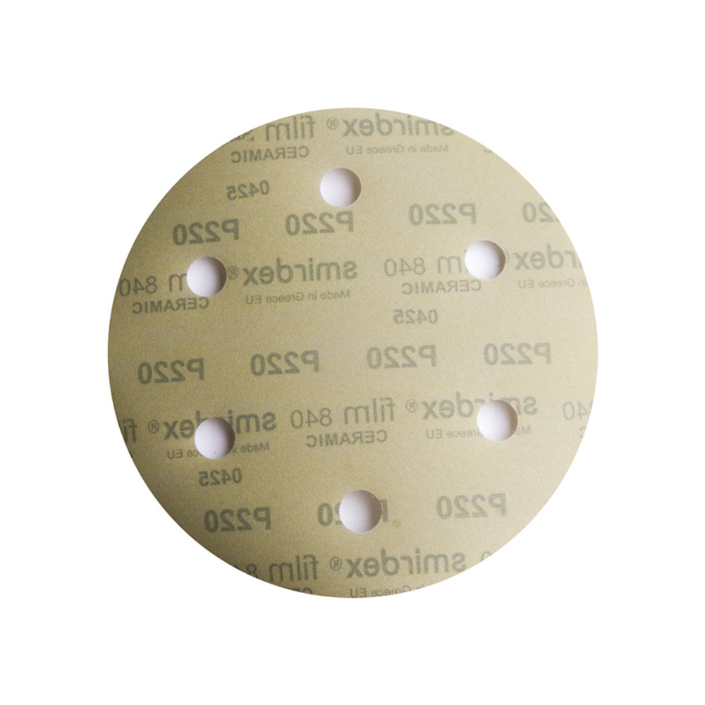 P120 Абразивный круг SMIRDEX 840 Ceramic Film Discs, D=225мм, 6 отверстий