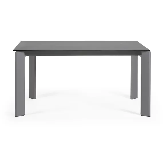 Раздвижной стол Axis 160-220x90 см, черная керамика, черный каркас