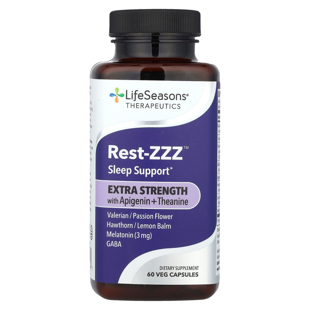 LifeSeasons, Therapeutics, Rest-ZZZ™, с апигенином и теанином, 60 растительных капсул