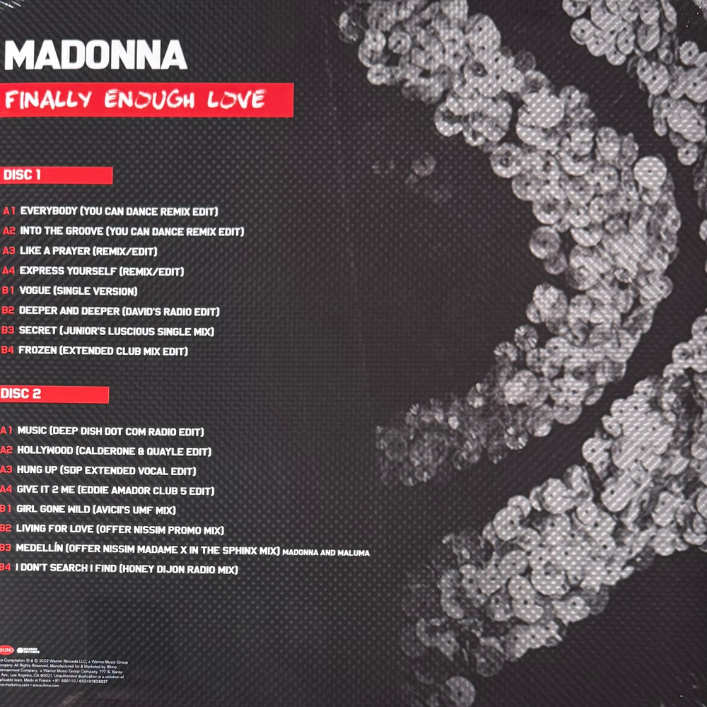 Madonna ‎– Finally Enough Love 2LP (Франция 2022г.) Red