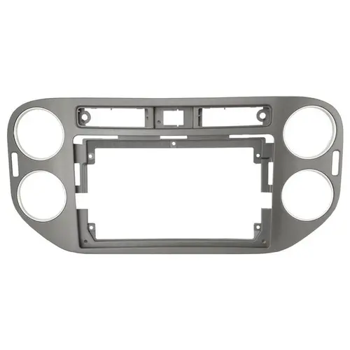 Комплект рамки с разъёмами 9"+can VW Tiguan 2011-2016 (квадратная аварийка, 20мм) серая