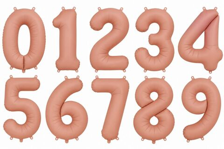 Цифры 102 см "Матовые розовое-золото" слим (slim)