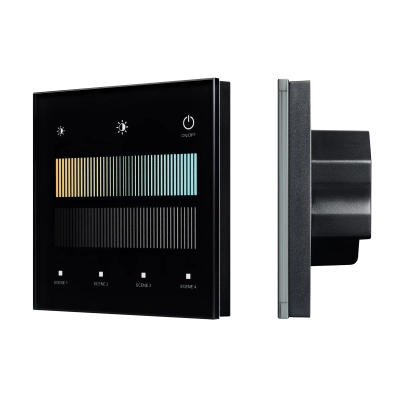 INTELLIGENT ARLIGHT Сенсорная панель SMART-DALI-301-11-1G-4SC-MIX-IN Black (BUS/24V, Touch, 2.4G) (IARL, IP20 Пластик, 5 лет)