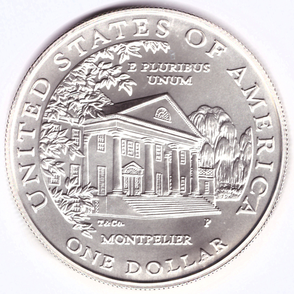 1 доллар 1999 (P) (Долли Мэдисон. Дом Монпелье) UNC серебро