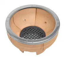 Керамический гриль Kamado Joe Classic II Stand-Alone, 46 см (красный), на столе из дуба