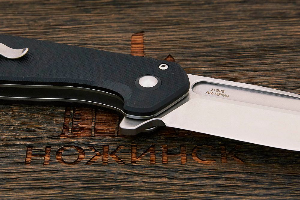 Нож складной CJRB J1928-BK Riff, клинок 87мм, сталь AR-RPM9, рукоять G10