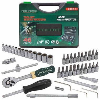 Набор инструмента 46пр. 1/4''(6-гран.)(4-14мм) RockForce##Rock FORCE RF-2462-5