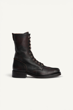 ZARA КОЖАНЫЕ БОТИНКИ НА ШНУРОВКЕ, КОРИЧНЕВЫЙ