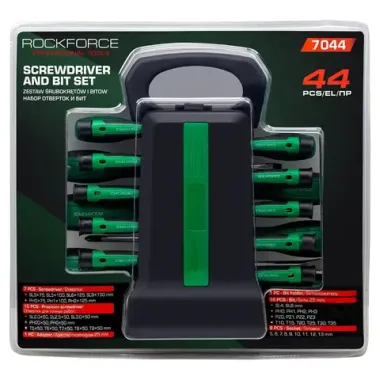 Отвертки в комплекте с битами, набор 44пр. RockFORCE RF-7044