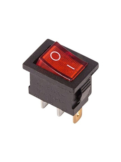 Выключатель клавишный 250В 6А (3с) ON-OFF красн. с подсветкой Mini (RWB-206; SC-768) Rexant 36-2150